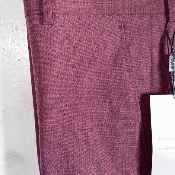 Bar III Men S Slim-Fit Wool Blend Stretch Dress Pants Berry Red 30x30 - Picture 5 of 9